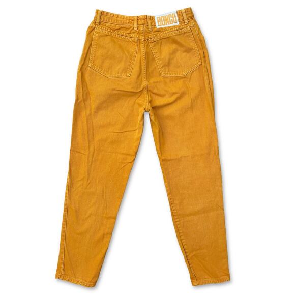 Vintage 90s BONGO Yellow Button Fly Mom Jeans 28” Petite Short - Picture 2 of 9